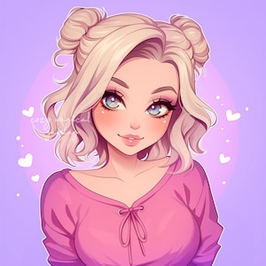 Twitch Icon Streamer Art, Twitch Profilbild, Twitch Profilbild, Emote, Twitch Emote, Tiktok mit kurzen Haaren, Twitch Profilbild
