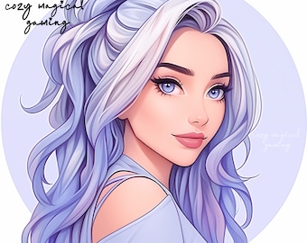 Blue Twitch Icon for Streamer Art Twitch Profile Pic for Streaming, no commission needed, emote, twitch emote digital art