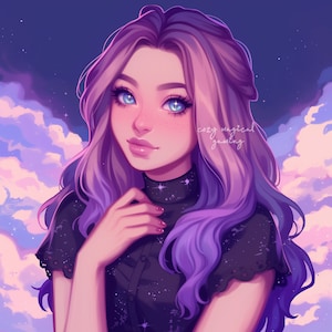Purple Twitch Icon for Streamer Art Twitch Profile Pic for Streaming, no commission needed, emote, twitch emote digital art