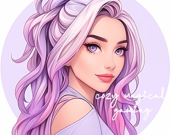 Purple Twitch Icon for Streamer Art Twitch Profile Pic for Streaming, no commission needed, emote, twitch emote digital art