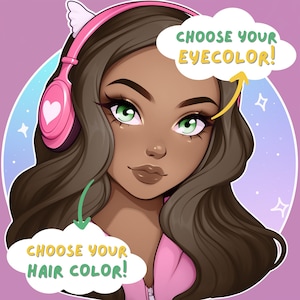 Customized Twitch Icon, commission, streamer art, twitch profile pic, streaming, commission, emote, twitch emote, custom dark skin variation
