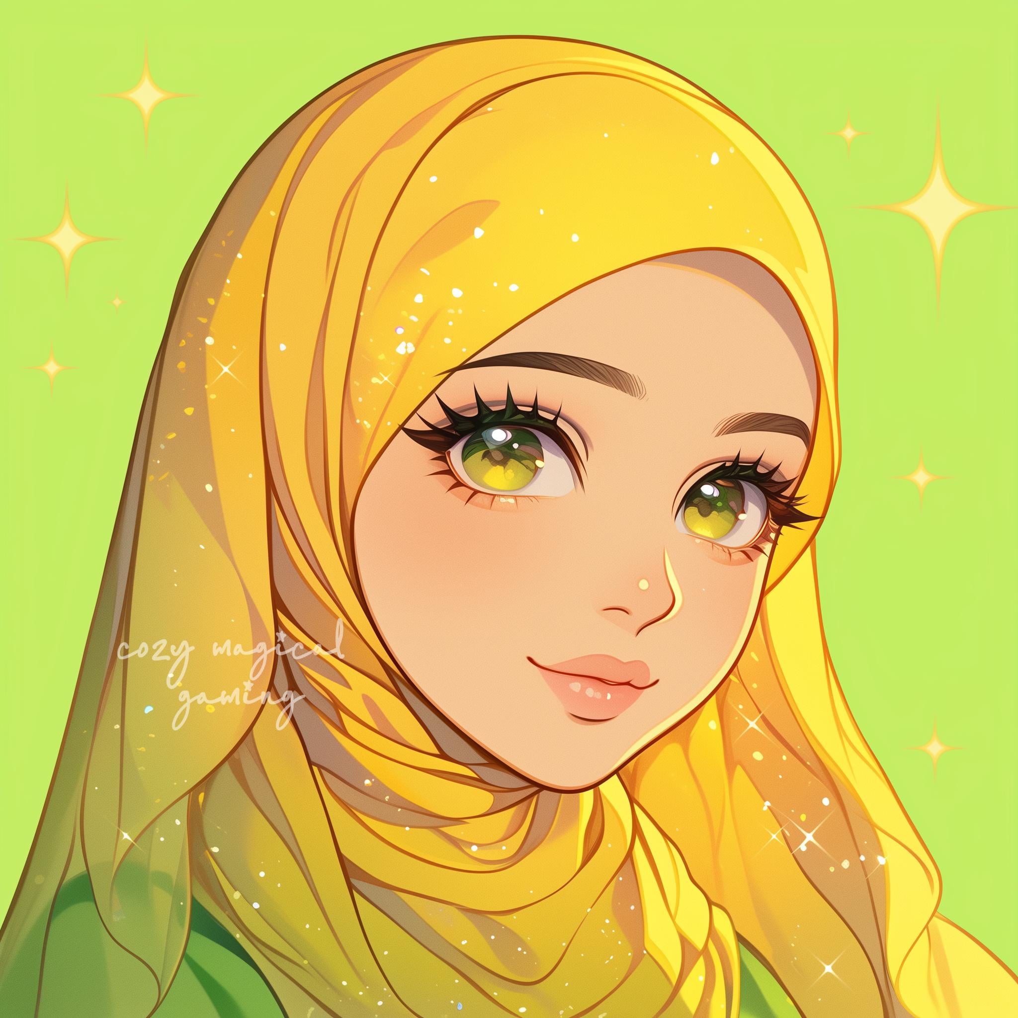 Twitch Icon Hijab Streamer Art, Twitch Profile Pic, Streaming, No