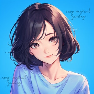 Profile Picture for Discord and Twitch Icon for Streamer Art Pic for Streaming, no commission needed, emote, digital art Social Media blue