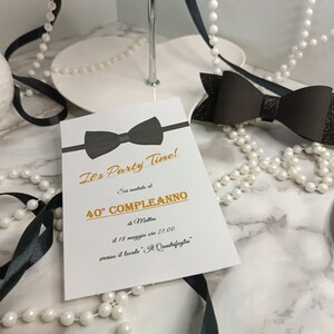 Invito idea comunione/battesimo/compleanno/menù papillon