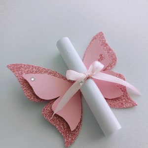 Invito farfalla idea per comunione/battesimo/compleanno