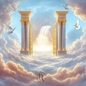 In Loving Memory, Memorial Themed Background, Memorial Button, Waterfall Memorial Background, Funeral Program, RIP, PNG, Instant Download
