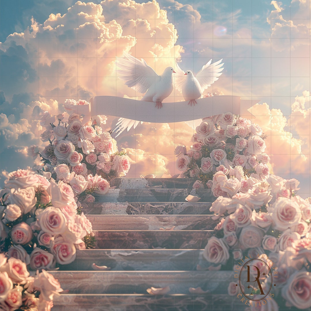 Pink Floral Heaven, in Loving Memory, Memorial Background, Memorial ...