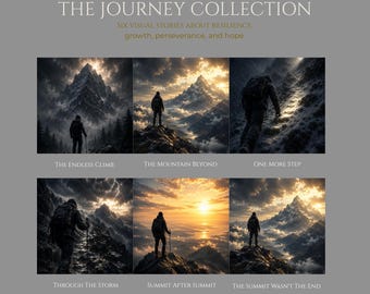 The Journey Collection | 6 Inspirational Printable Wall Art Prints | Mental Health Art Bundle | Growth, Resilience & Hope Digital Download