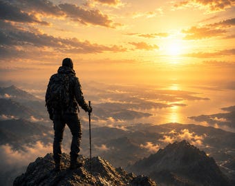The Summit Wasn't The End | Inspirational Mountain Wall Art Printable | Mental Health Digital Download | Growth & Transformation Artwork