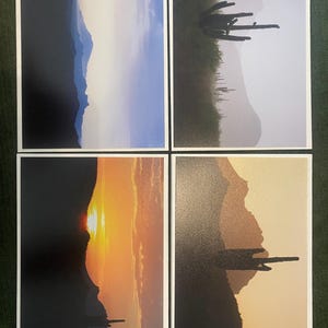 Tarjetas de felicitación con foto de temática desértica (juego de 4) Naturaleza, Gracias, Personalizadas, Hechas a mano, Bonitas, Boda, Invitación, Cumpleaños, Cactus
