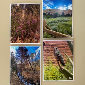 Ręcznie robiona kartka z życzeniami ze zdjęciem - zestaw 4 sztuk Natura, pusta, kartka z podziękowaniami, spersonalizowana, niestandardowa, ręcznie robiona, ładna, ślub, zaproszenie, urodziny