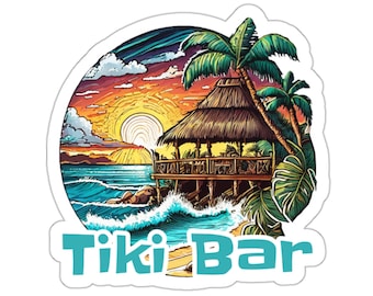 Pegatina de bar Tiki (4 tamaños disponibles)