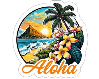 Pegatina Aloha (4 tamaños disponibles)