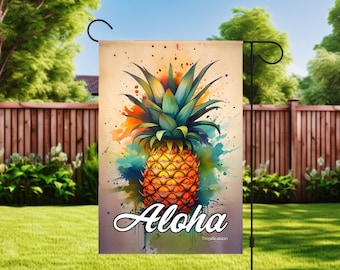 Bandera de jardín de verano Aloha Pineapple