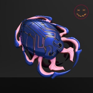 3d digital figure of blue beetle STL for 3D printing