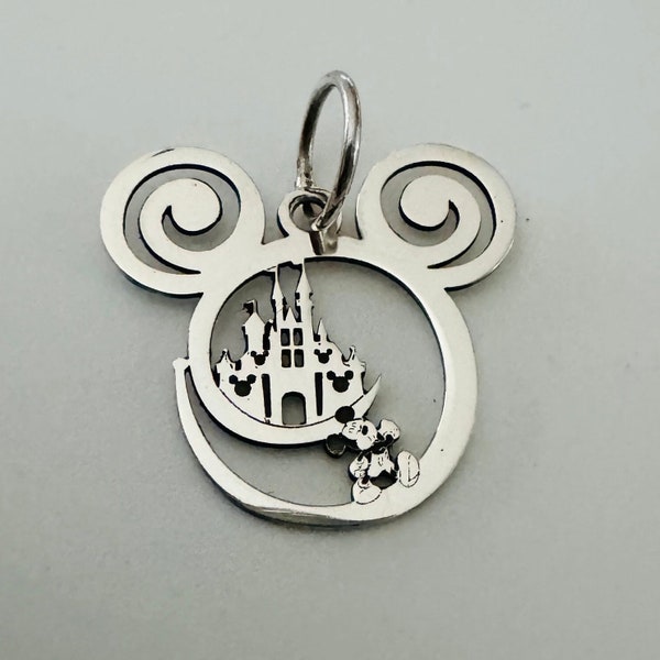 925 sterling silver Mickey walking, Disney castle , Mickey ears, Disney mom, pendent, laser jewelry, minimalist jewelry, cute jewelry, gifts