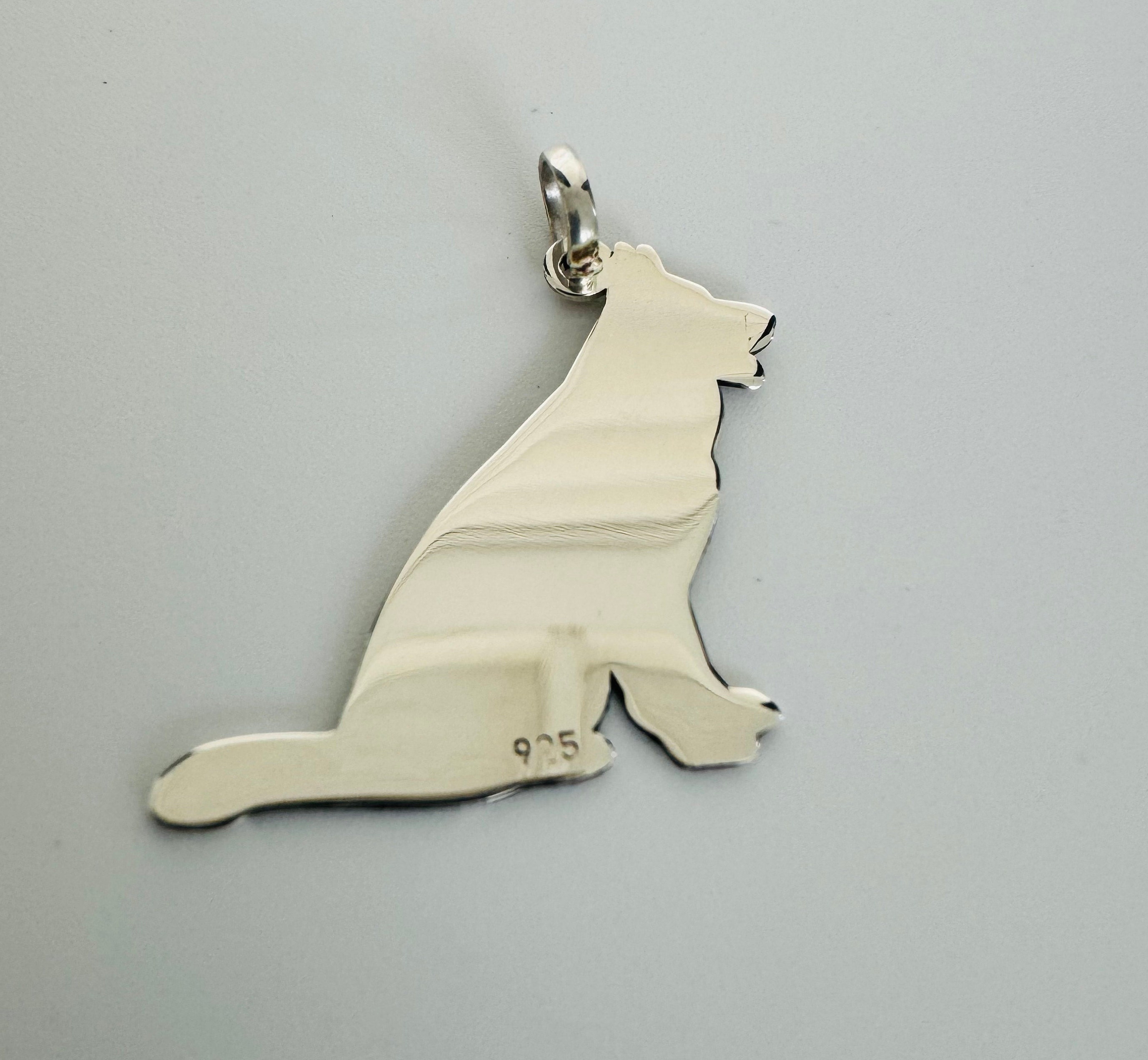 Dog Pendant Necklace German Shepherd Dog Custom Enamel In Sterling ...