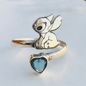 925 sterling silver C/Z heart cartoon inspires ring laser engraved with heart heart , gifts ideas, gifts for her, cute jewelry, must have,