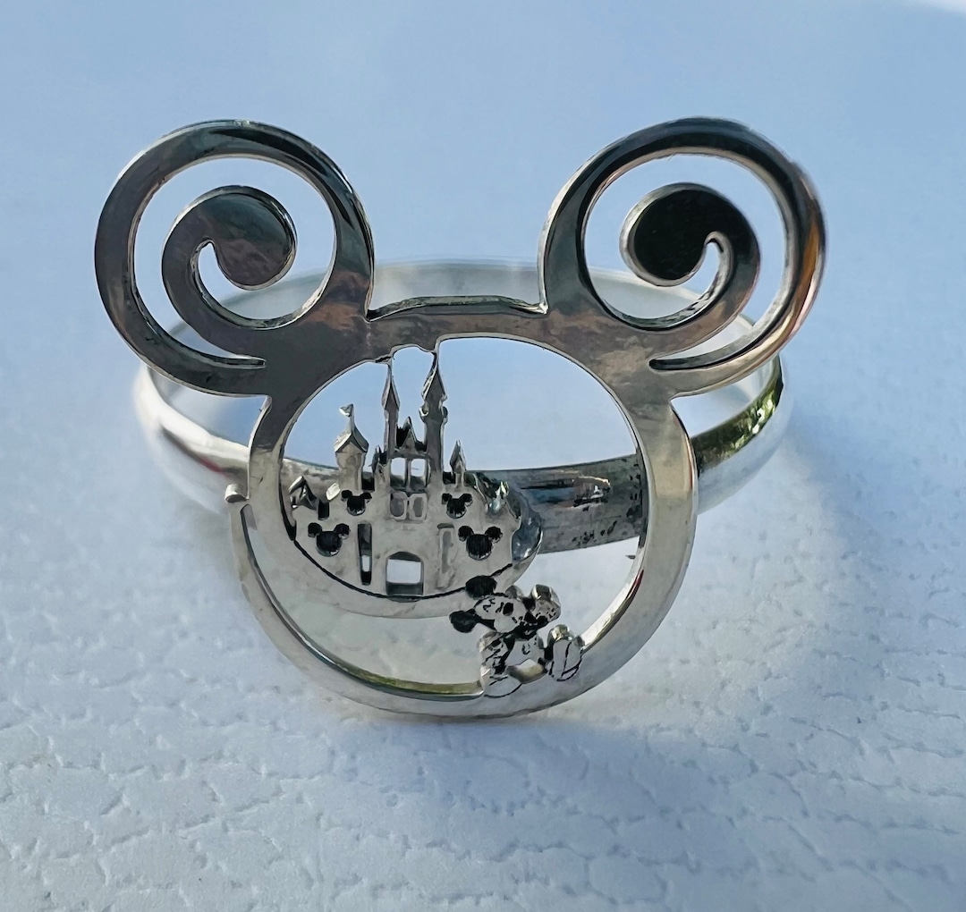 Mickey Mouse Ring 925 Sterling Silver Size 8 Disney Castle Ring Mickey ...