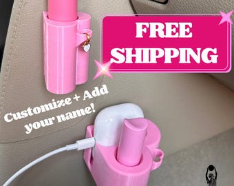 Airpod holder car accessories cute girly pink heart red blue gift sunglasses storage lipgloss personalized auto interior organizer decor y2k