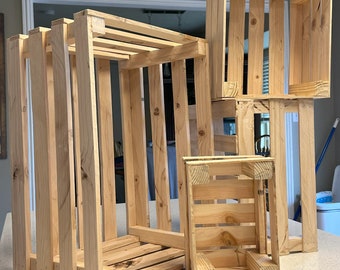 Set of 4 Nesting Wooden Crates