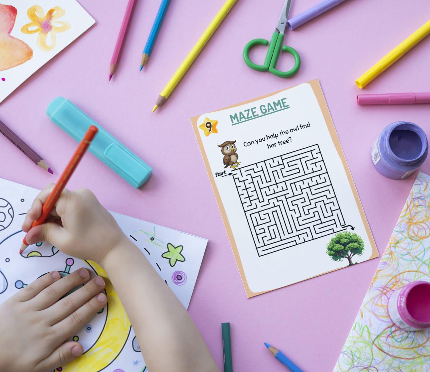 Jungle Animal Maze Printables: Kids' Educational Game (digital