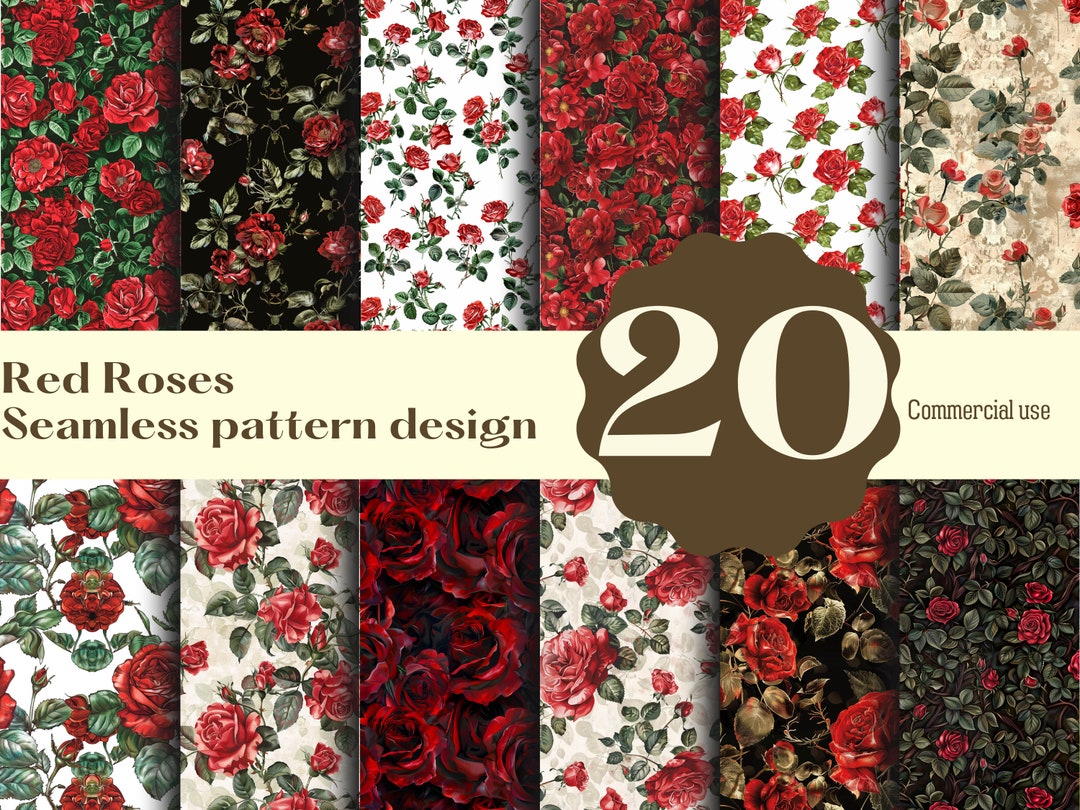 Vintage Roses Seamless Pattern - Elegant Floral Design, Repeatable for ...