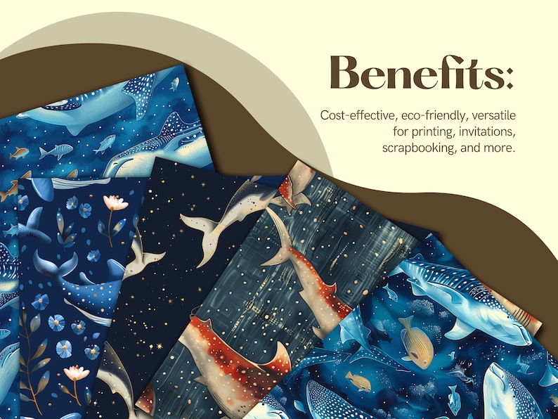 Whale Shark Seamless Pattern - Ocean Wildlife Digital Paper for ...