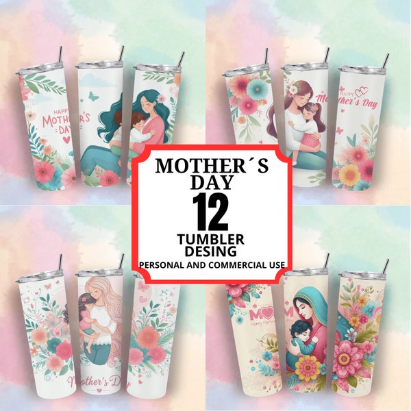 Mother's Day Tumbler Wrap Sublimation Designs Bundle, Mother's Day Gifts, Tumbler Wrap PNG Files, Sublimation Designs Packdownload