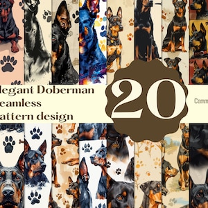Seamless Doberman Pattern - Digital Paper for Dog Lovers, Ideal for ...