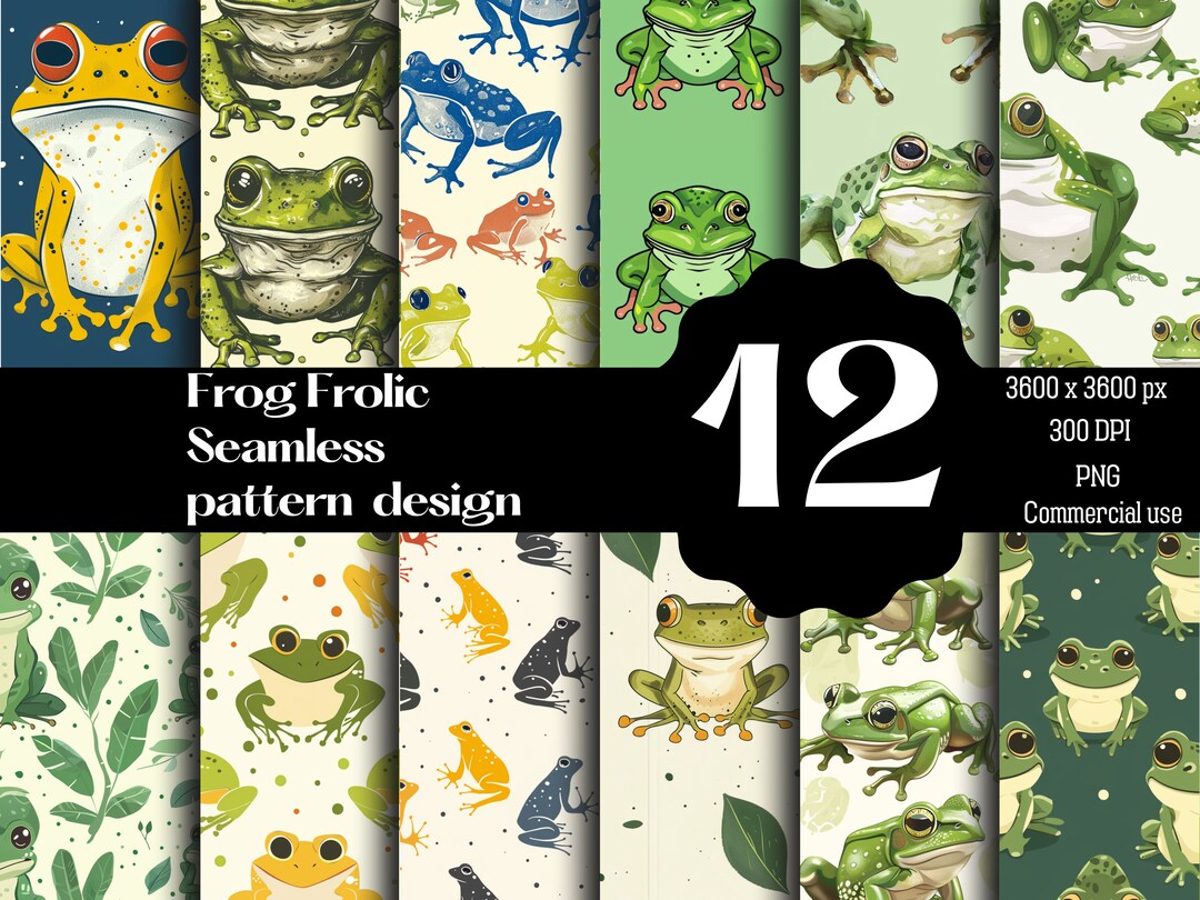 Frog Seamless Pattern - Playful Nature Design, Repeatable for Fabric ...