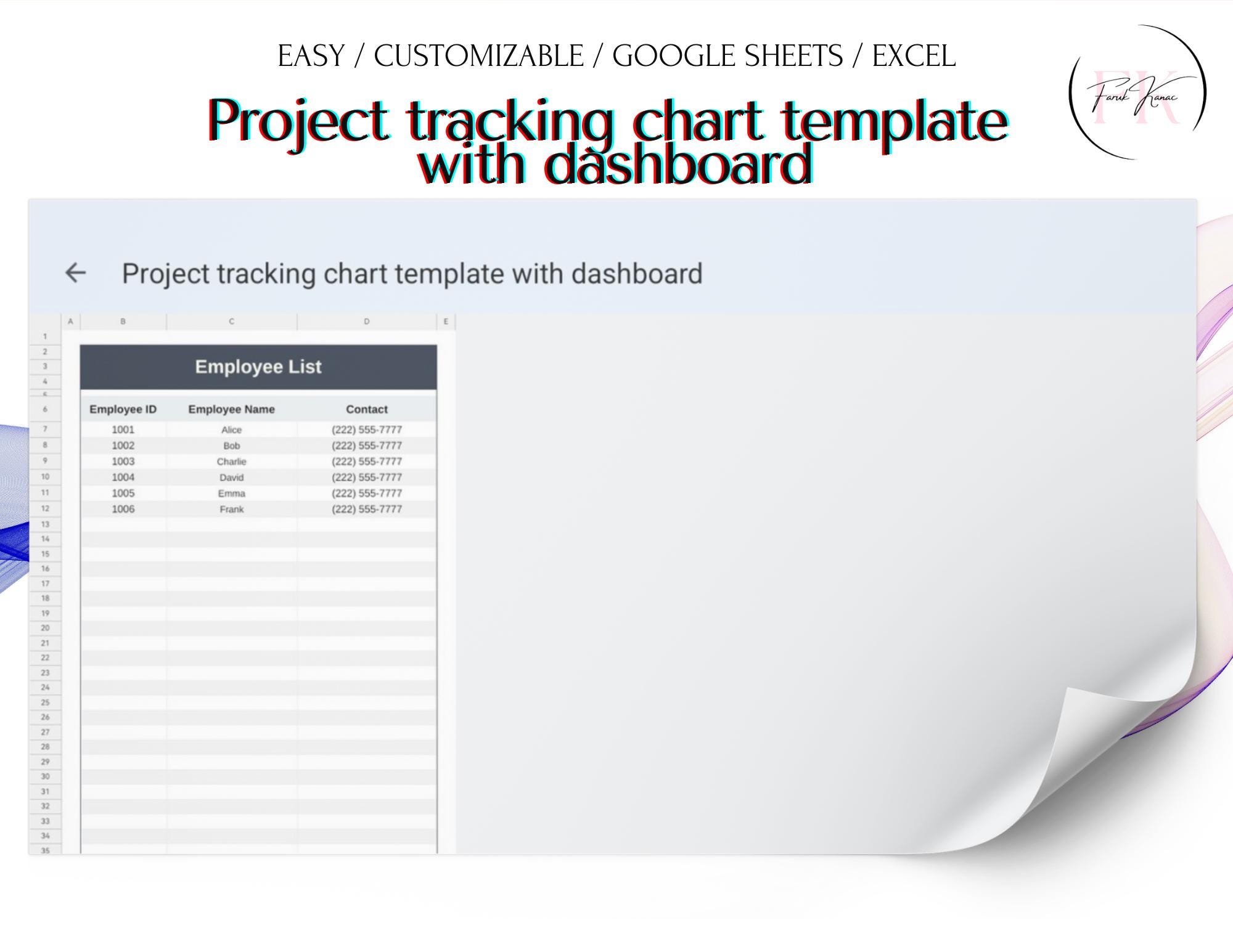 Project Tracking Chart Template With Interactive Dashboard | Task ...