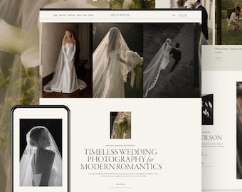 Squarespace Website Template | Wedding Photography Website | Luxury Portfolio Template | Editorial Squarespace 7.1