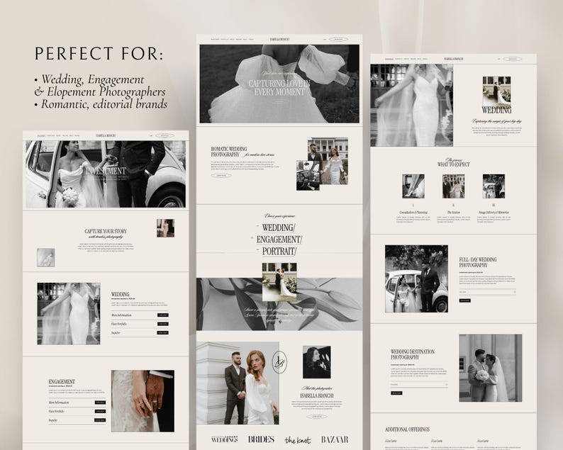 Squarespace Website Template for Photographers | Wedding and Portfolio Design | Photography Websites