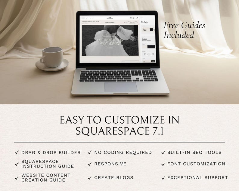 Squarespace Website Template for Photographers | Wedding and Portfolio Design | Photography Websites