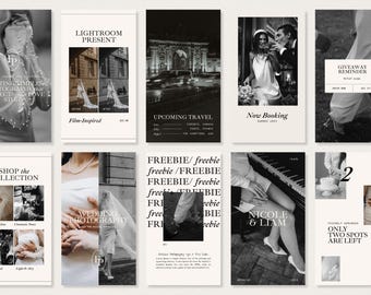 Photographer Instagram Canva Templates: 112 Posts & Stories