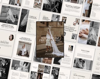 Wedding Photographer Pricing Guide Template: Canva Editable Service Brochure