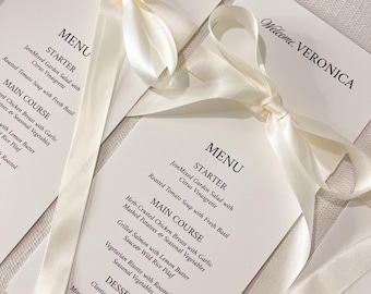 Elegant Wedding Menu Template: Minimalist Design (Digital Download, Printable, Corjl Editable)