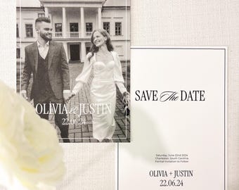 Minimalist Wedding Save the Date Template: Editable Card (Instant Download)