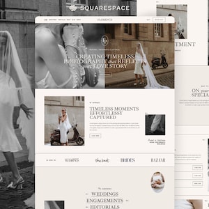 Squarespace 7.1 Website Template für Fotografen | Hochzeitsfotograf Website | Modernes Luxus Website Design