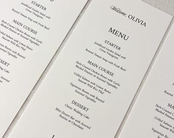 Elegant Wedding Menu Minimalist Stationery (Digital Download)