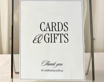 Minimalist Wedding Gifts & Cards Sign: Printable Reception Decor (Digital Download)