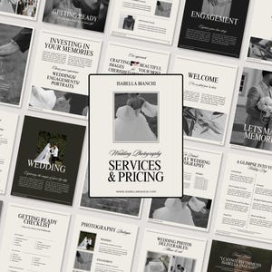 Hochzeitsfotograf Pricing Guide Vorlage: Canva Editable (8.5x11)