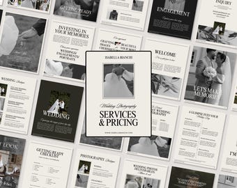 Wedding Photographer Pricing Guide Template: Canva Editable (8.5x11)