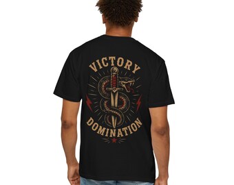 Camiseta con daga y serpiente de la serie Victoria y Dominación / Gráfico de tatuaje vintage