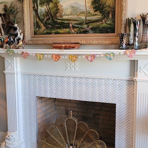 Handmade Vintage Inspired Valentine&#39;s Day Wooden Heart Garland