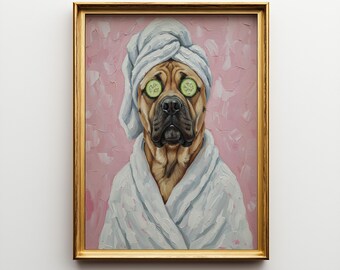 Majorca Mastiff Dog Spa Art - Dog Breed Canvas Wall Decor Gift