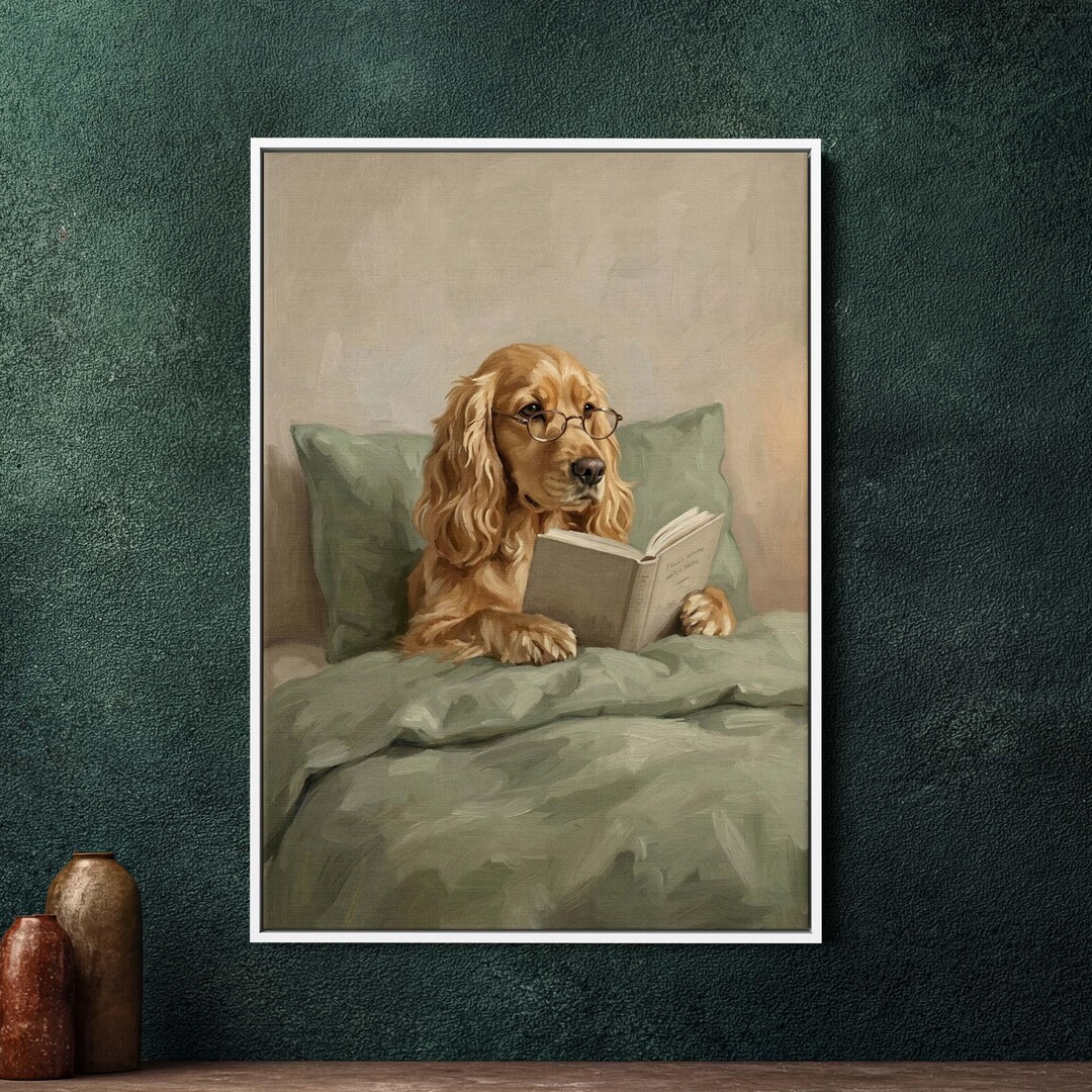 Cocker Spaniel Framed Canvas Wall Art – Large Dog Wall Decor for Living ...