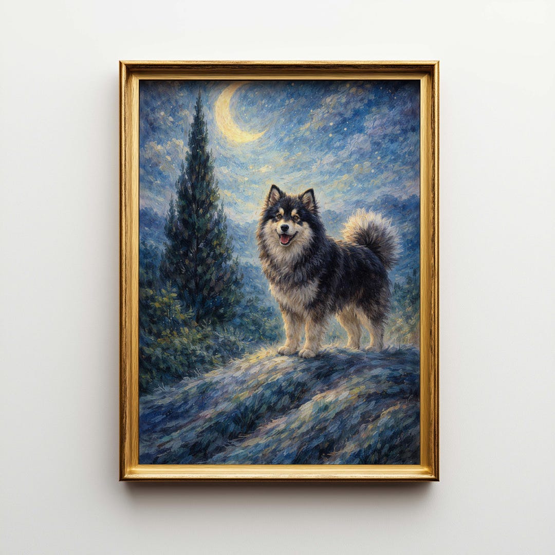 Finnish Lapphund Poster and Canvas, Impressionist Dog Wall Art, Large ...