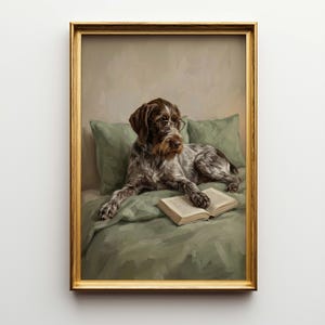Póster de Pointer Alemán de Pelo Duro en Lienzo para Decoración de Pared, Gran Decoración de Pared de Perro de Caza para Sala de Estar